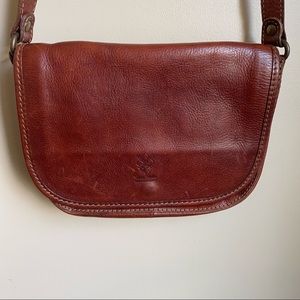 Vintage Vera Pelle Italian Brown Leather Crossbody